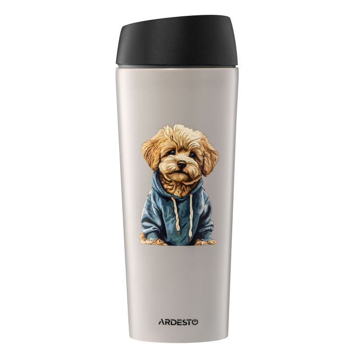 Термочашка Ardesto Coffee Time Maltipoo 450мл, нержавеющая сталь, бежевый