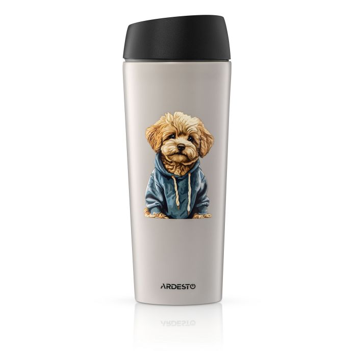 Термочашка Ardesto Coffee Time Maltipoo 450мл, нержавеющая сталь, бежевый