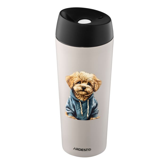 Термочашка Ardesto Coffee Time Maltipoo 450мл, нержавеющая сталь, бежевый