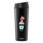 Термокухоль Ardesto Coffee Time Christmas Reindeer 450мл, нержавіюча сталь, чорний