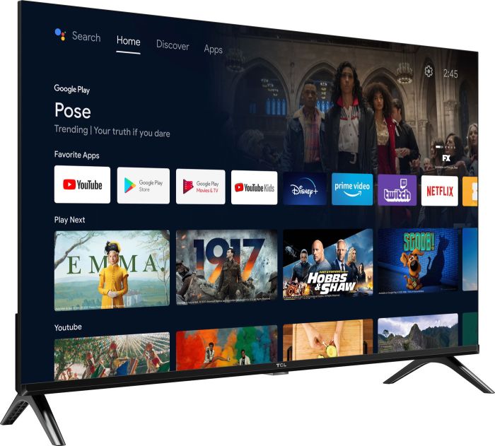 Телевізор 40" TCL LED FHD 60Hz Smart Android TV Black