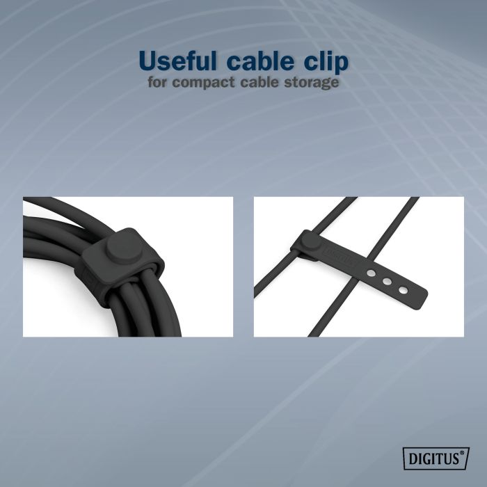 Кабель DIGITUS USB-C заряджання/синхронізації, USB 3.2 Gen 2, 10G, 100W, 4K, силіконовий, 1м, чорний