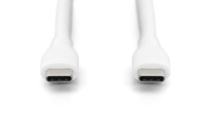 Кабель DIGITUS USB-C > USB-C зарядки/синхронизации, USB 2.0, 60W, силиконовый, 2м, белый