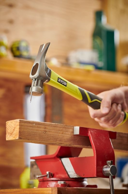 Молоток столярный Ryobi RH16FSS 450г магнитный держатель рукоятка стекловолокно