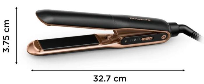 Випрямитель Rowenta Thermocare Ultimate Experience, темп.режимов-5, 150-210С, дисплей, керамика, черно-золотой