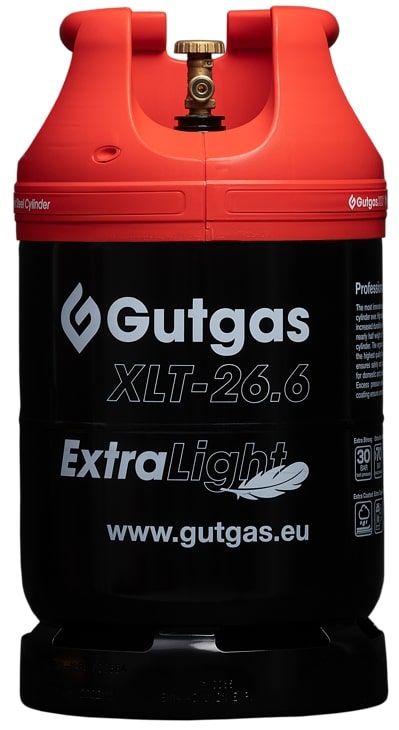 Балон газовий сталевий Gutgas Ragasco ExtraLight XLT-26.6, 26.6л, 30бар, вентиль KLF, 7.3кг
