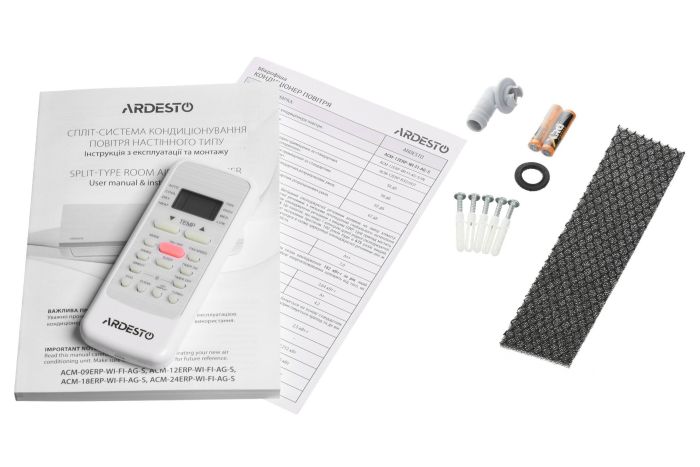 Кондиціонер Ardesto  70м2 інвертор 24000BTU 7.0кВт A++/A+ -20°С Wi-Fi R32 білий ARDESTO ACM-24ERP-R32-WF-AG-S