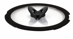 Кришка Tefal Ingenio 28см, скло, силікон, прозоро-чорний
