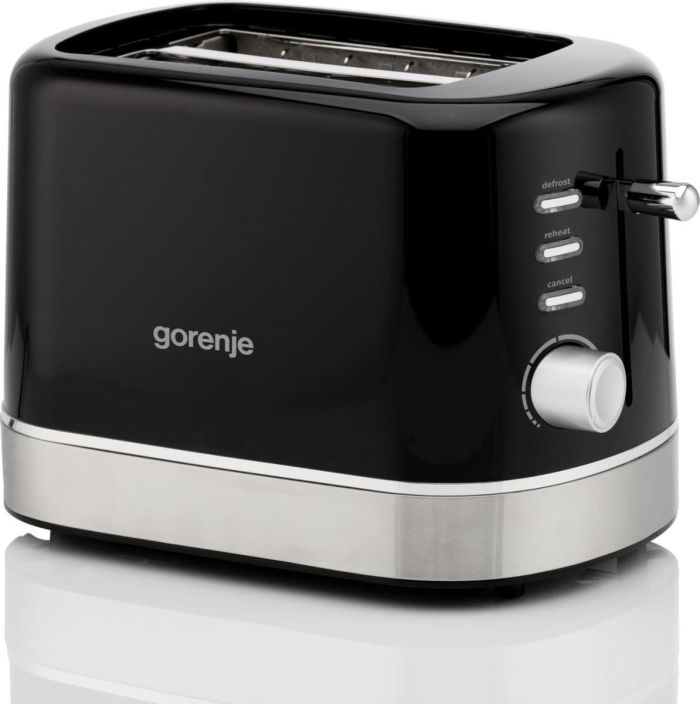 Gorenje toaster 850Вт, подогрев, разморозка, пластик, черный