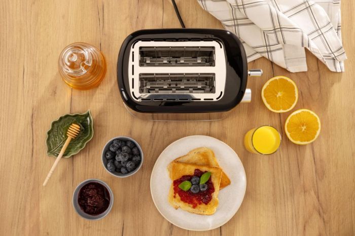Gorenje toaster 850Вт, подогрев, разморозка, пластик, черный
