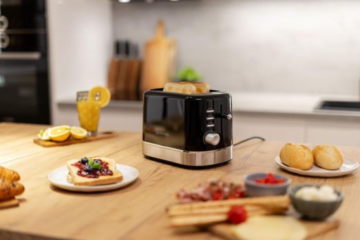 Gorenje toaster 850Вт, подогрев, разморозка, пластик, черный