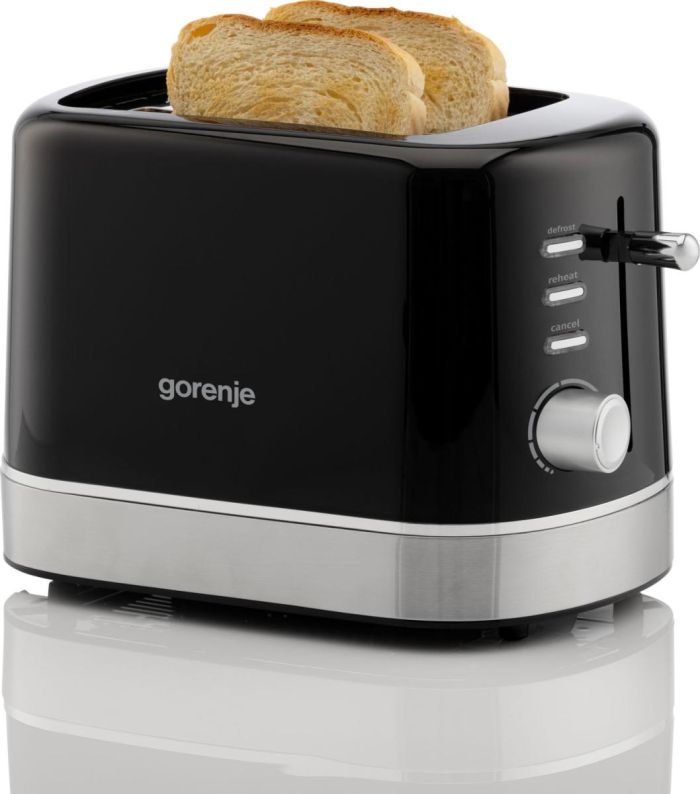 Gorenje toaster 850Вт, подогрев, разморозка, пластик, черный