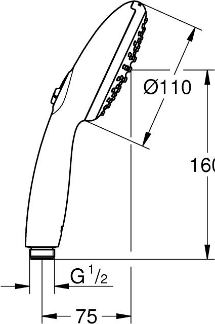 Душевая лейка Grohe Vitalio Start 110, 2 функц., хром