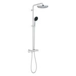 Душова система Grohe Vitalio Start System 250 зі змішувачем-термостатом для душу, верхній душ, лійка, кріпл. - на стійці, хром