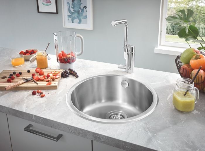 Мийка кухонна Grohe K200, нерж.сталь, кругла, без крила, 440x440x178мм, чаша - 1, врізна, нержавіюча сталь