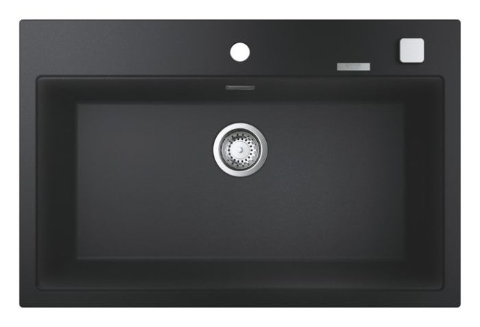 Мийка кухонна Grohe K700, граніт, прямокут., без крила, 780x510x220мм, чаша - 1, врізна, чорний граніт