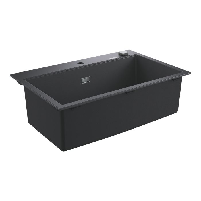Мийка кухонна Grohe K700, граніт, прямокут., без крила, 780x510x220мм, чаша - 1, врізна, чорний граніт