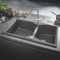 Мойка кухонная Grohe K700, гранит, прямоуг., без крыла, 838x560x241мм, чаша - 2, врезная, серый гранит