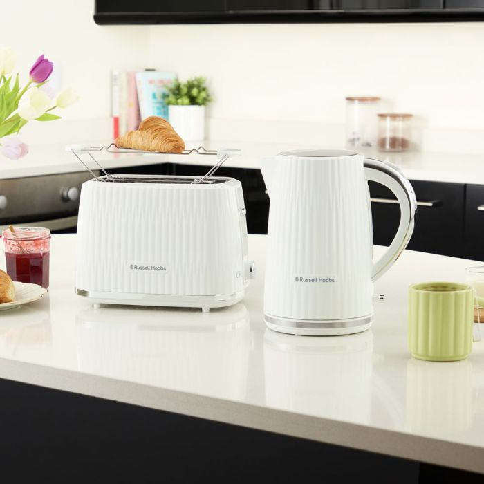 Тостер  Russell Hobbs Eden 800Вт, пластик, подогрев,разморозка, белый