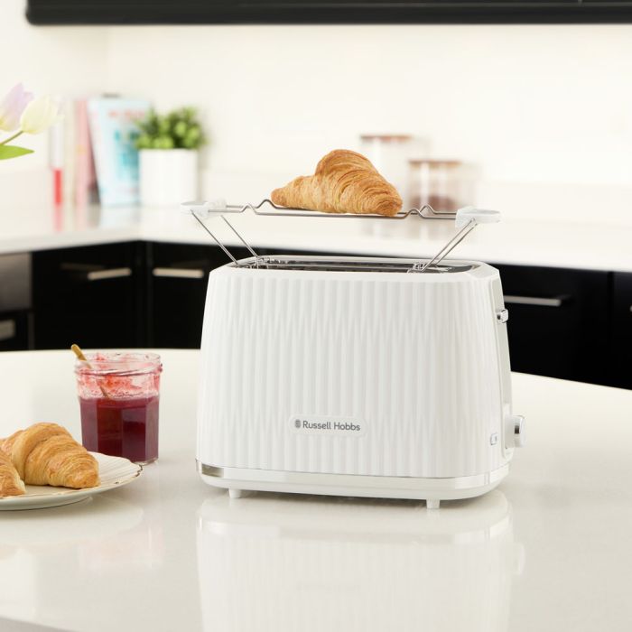 Тостер  Russell Hobbs Eden 800Вт, пластик, подогрев,разморозка, белый