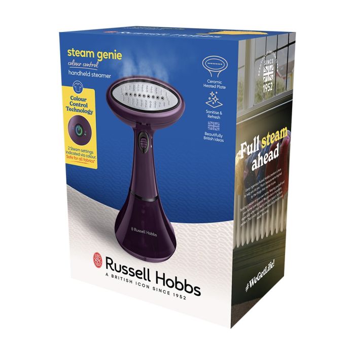 Отпариватель Russell Hobbs Genie Colour Control, 1800Вт, 200мл, 32Бар, фиолетовый