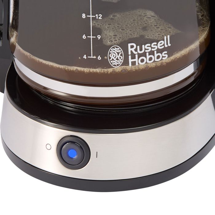 Кофеварка Russell Hobbs  капельная  Heaton, 1.25л, молотый, черно-серебристый