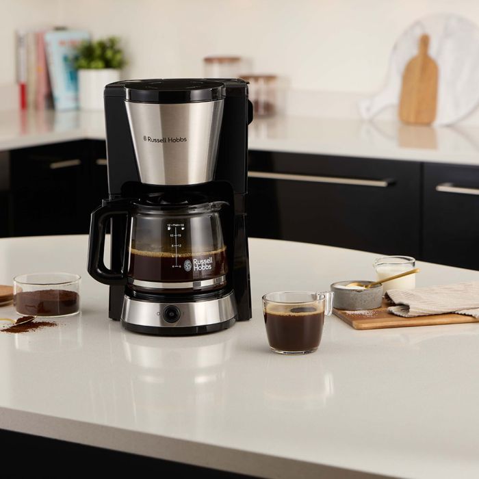 Кофеварка Russell Hobbs  капельная  Heaton, 1.25л, молотый, черно-серебристый