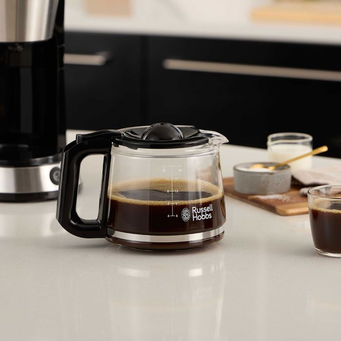 Кофеварка Russell Hobbs  капельная  Heaton, 1.25л, молотый, черно-серебристый