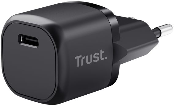 Зарядное устройство сетевое Trust Maxo 20Вт, USB-C PD, чорний