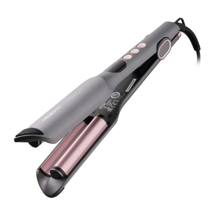 Плойка для завивки волосся Ardesto Pink Touch, 55Вт, 100-200C, кераміка, сірий+рожевий