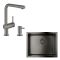 Набір для кухні Grohe K700U стальна мийка 31574AL1 + зміш. 30274AL0 + дозатор 40535AL0, матовий графіт