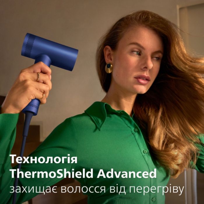 Фен Philips 8000 Series, 1400Вт, 3 режими, іонізація, хол. обдув, турборежим , аквамарин