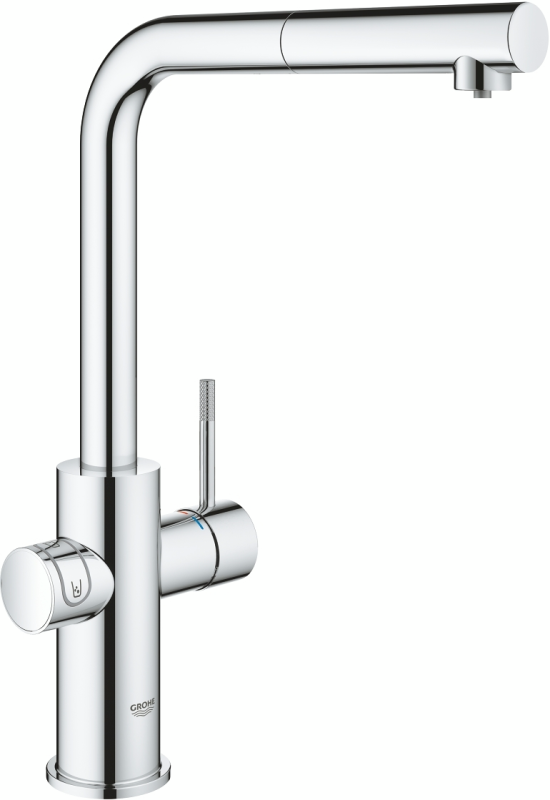 Змішувач для кухні Grohe Blue Home, довж.виливу - 223мм,  поворотний, витяжний, 1 важіль + сенсор, хром