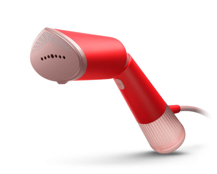 Отпариватель Philips компактный Series 5000, 1400Вт, 120мл, паровой удар -24гр, складная ручка, чехол-перчатка, пластик, красный