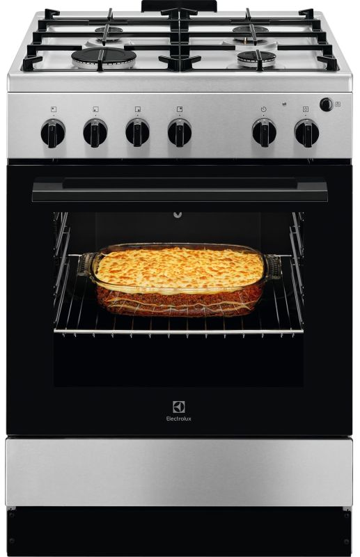 Плита Electrolux газова, 59л, 60x60см, чавун, нерж