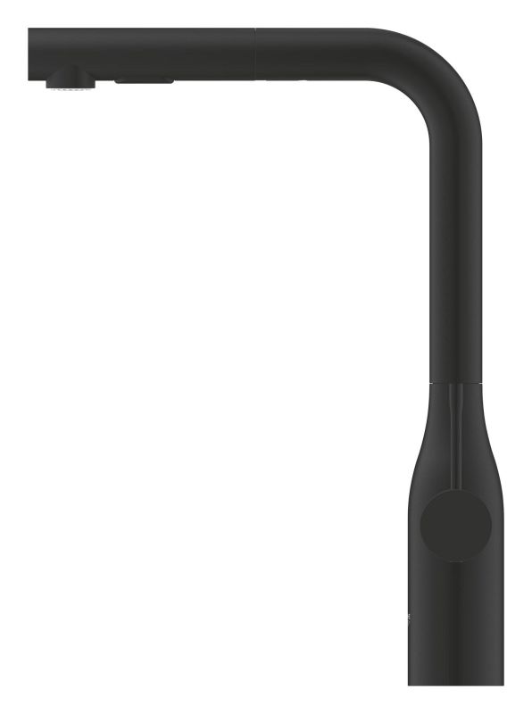 Змішувач для кухні Grohe Accent, довж.виливу - 204мм, поворотний, витяжний, 1 важіль, фантомний чорний