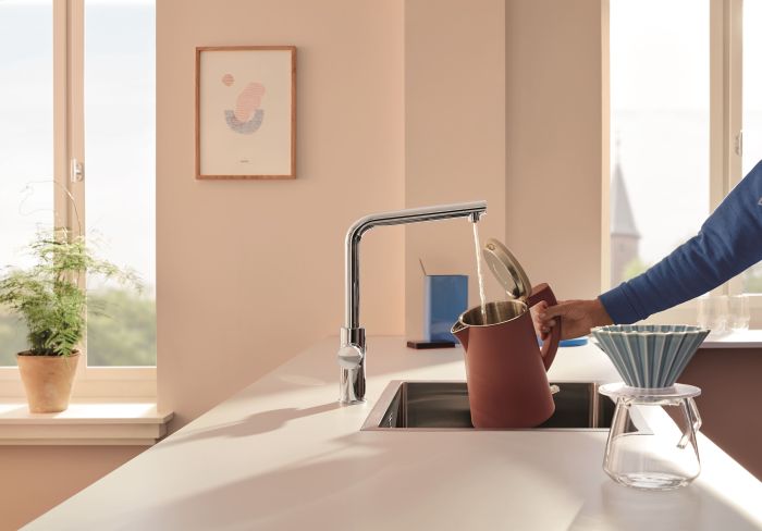 Змішувач для кухні Grohe Blu Pure Minta, довж.виливу - 221мм, поворотний, 2 води, хром