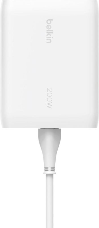 Зарядний пристрій мережевий Belkin 200Вт 4хUSB-С GAN PD PPS, білий