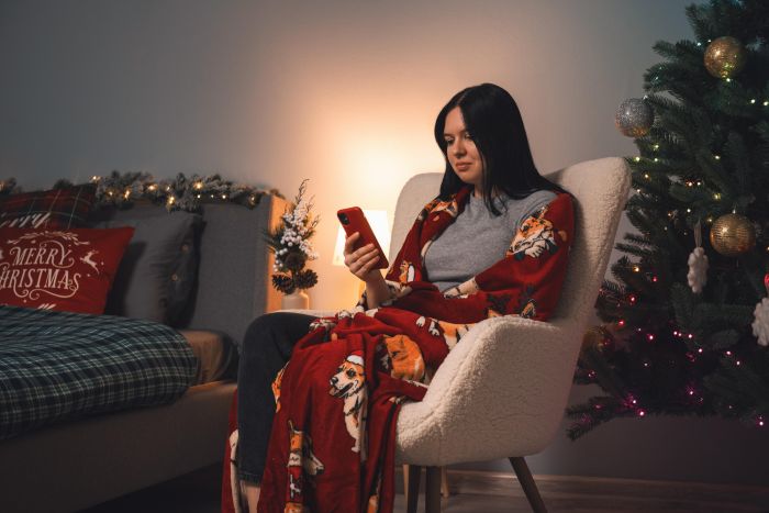 Плед Ardesto Christmas Flannel 160х200см, 100% полиэстер, рождественские корги