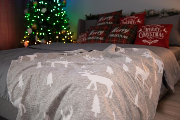 Плед Ardesto Christmas Fleece 130x160см, 100% полиэстер, олени