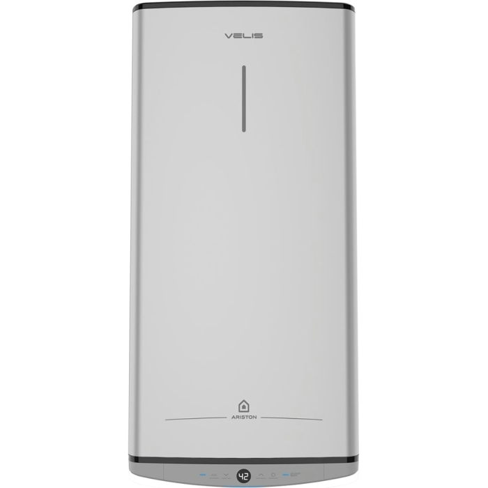 Водонагреватель электр. Ariston плоский слим VELIS TECH 80 EU, 80л, 2*1,5кВт, ун. монтаж, электр. упр-ние, B, Италия, Серый
