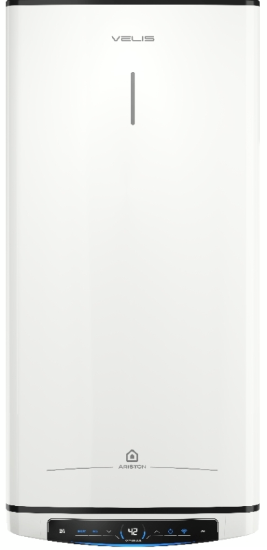 Водонагреватель электр. Ariston плоский слим VELIS PRO DRY WIFI 80 EU, 80л, 2*1,5кВт, сух тен, ун. монтаж, электр. упр-ние, B, Италия, Белый