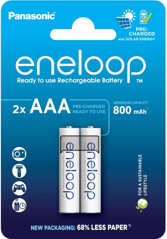 Аккумулятор Panasonic Eneloop NI-MH AAA 800 мАч, 2 шт.