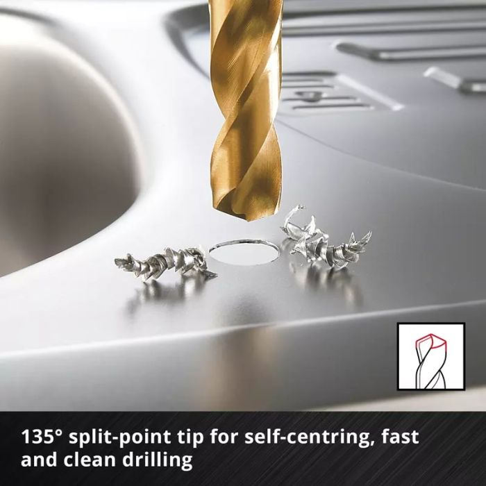 Набор сверл по металлу Einhell, 19шт, 1-10мм, кейс
