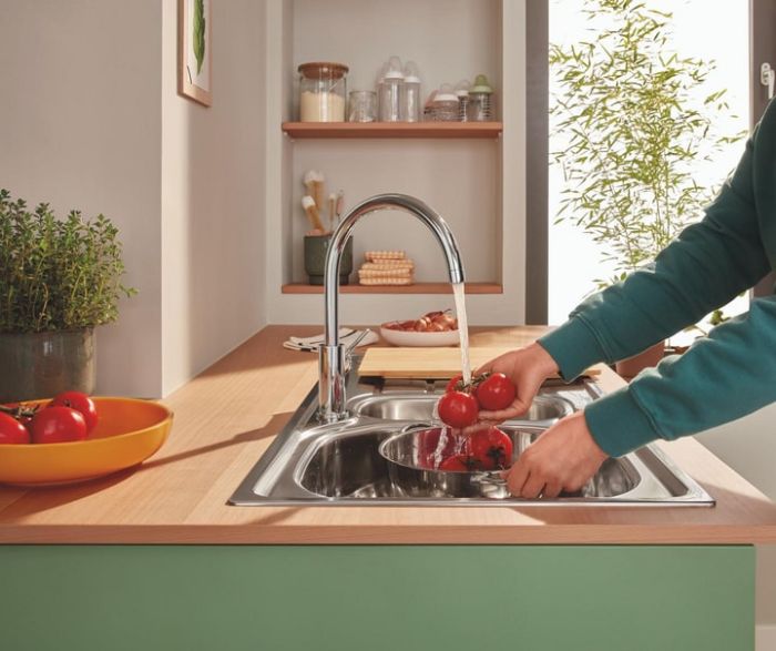 Змішувач для кухні Grohe QuickFix Start Classic, довж.виливу - 223мм, поворотний, 1важіль, хром