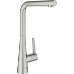 Змішувач для кухні Grohe Scala, довж.виливу - 205мм, поворотний/витяжний, 1важіль, супер сталь