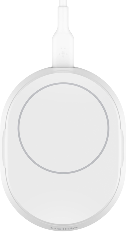 Зарядний пристрій бездротовий Belkin 15Вт Magnetic Stand Qi2, адаптер 20Вт USB-C, білий