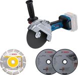 Шліфмашина кутова акумуляторна Bosch Professional GWS 182P 125мм 18В 2800-9000об/хв 1.7кг  без АКБ та ЗП