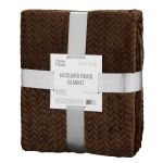 Плед Ardesto Jacquard Braid 200х220см, 100% поліестер, коричневий