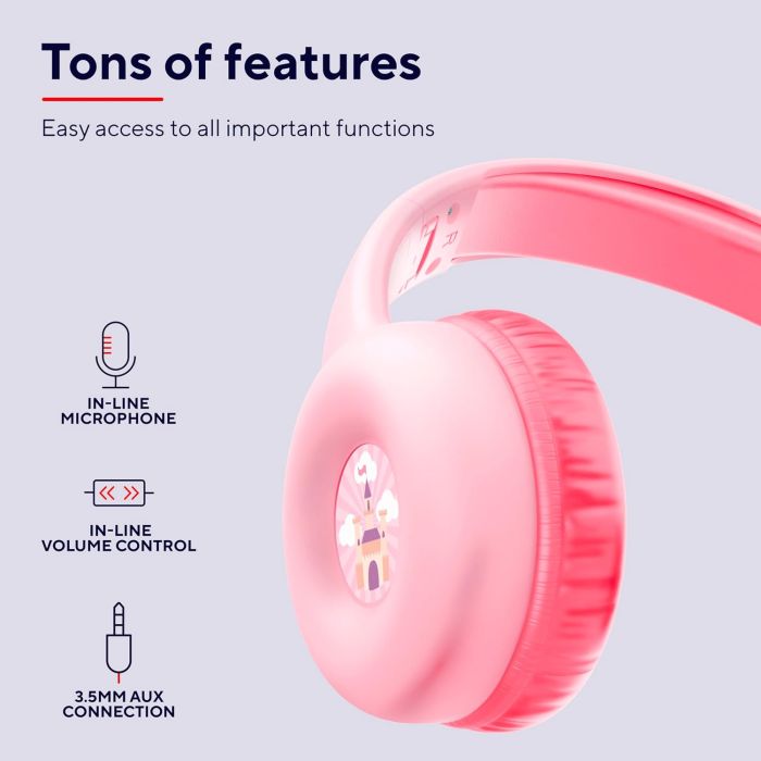 Наушники Trust Nouna Headphones mini-jack, Mic, Розовый